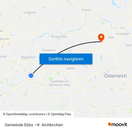 Gemeinde Ebbs to Aichkirchen map