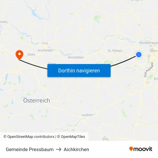 Gemeinde Pressbaum to Aichkirchen map