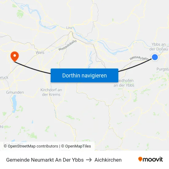 Gemeinde Neumarkt An Der Ybbs to Aichkirchen map