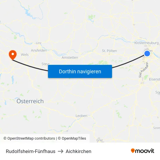 Rudolfsheim-Fünfhaus to Aichkirchen map
