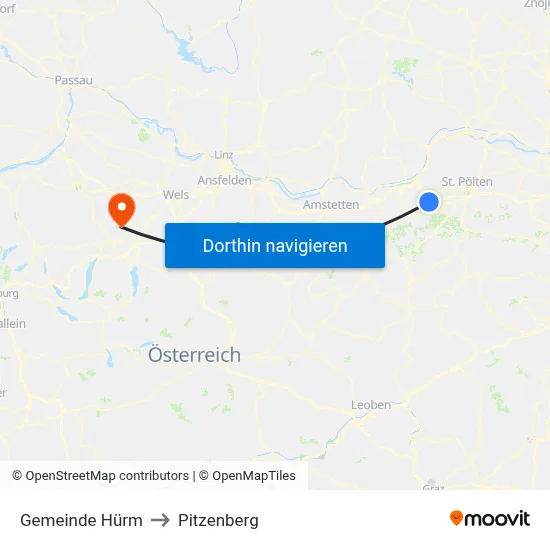 Gemeinde Hürm to Pitzenberg map