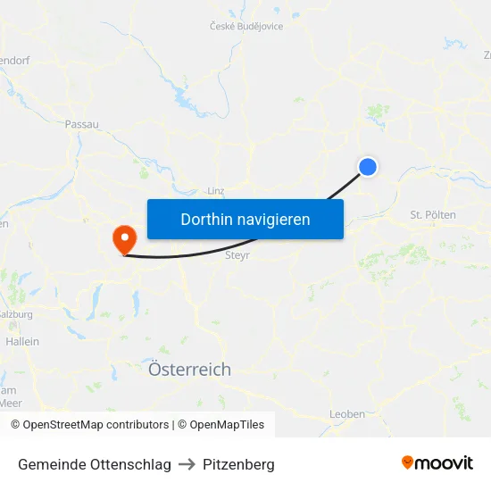 Gemeinde Ottenschlag to Pitzenberg map