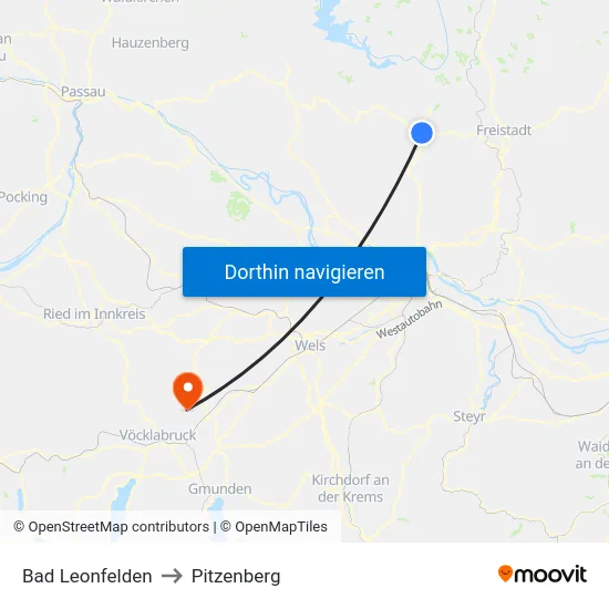 Bad Leonfelden to Pitzenberg map