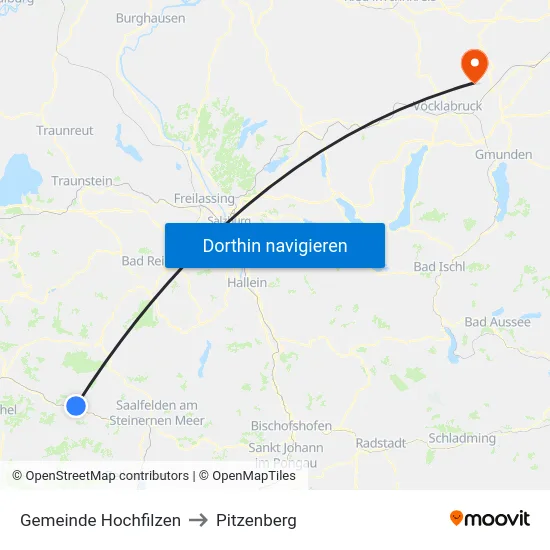 Gemeinde Hochfilzen to Pitzenberg map