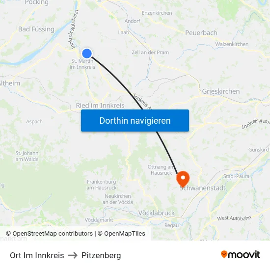 Ort Im Innkreis to Pitzenberg map