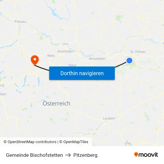 Gemeinde Bischofstetten to Pitzenberg map