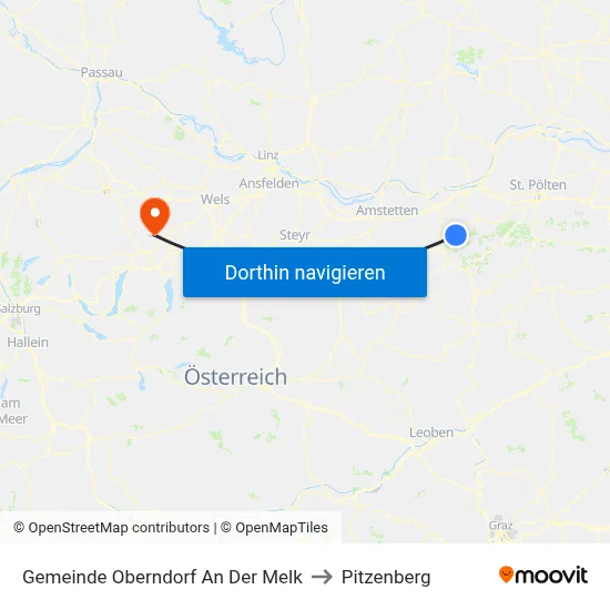 Gemeinde Oberndorf An Der Melk to Pitzenberg map