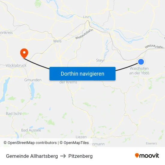 Gemeinde Allhartsberg to Pitzenberg map