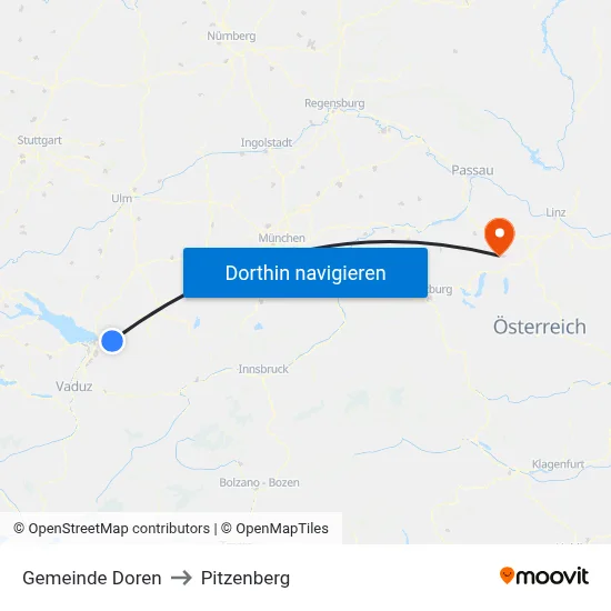 Gemeinde Doren to Pitzenberg map