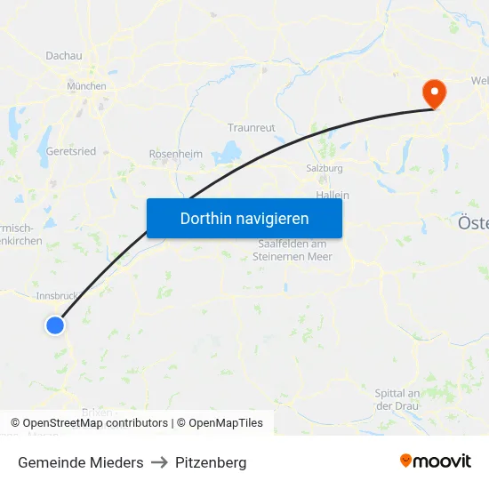 Gemeinde Mieders to Pitzenberg map