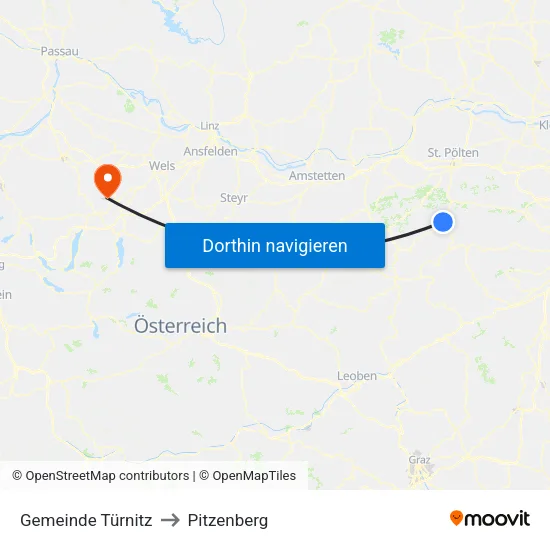Gemeinde Türnitz to Pitzenberg map