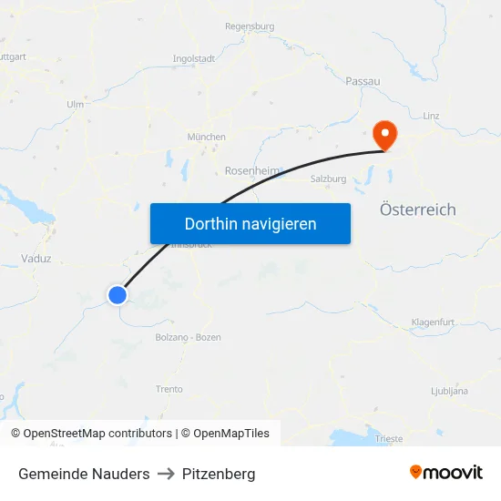 Gemeinde Nauders to Pitzenberg map