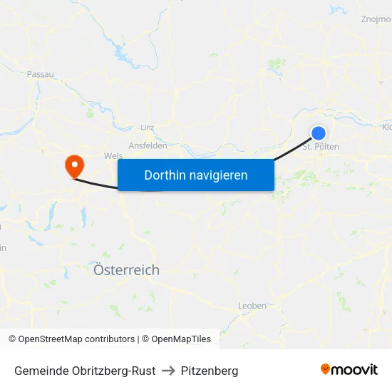 Gemeinde Obritzberg-Rust to Pitzenberg map