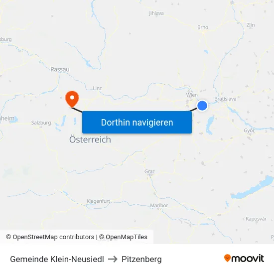 Gemeinde Klein-Neusiedl to Pitzenberg map