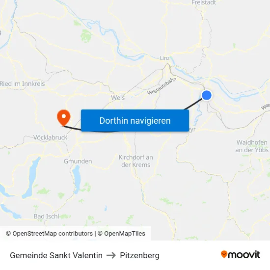 Gemeinde Sankt Valentin to Pitzenberg map