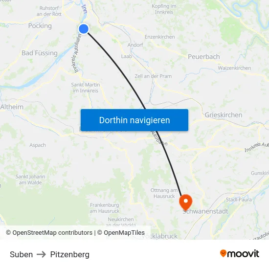 Suben to Pitzenberg map