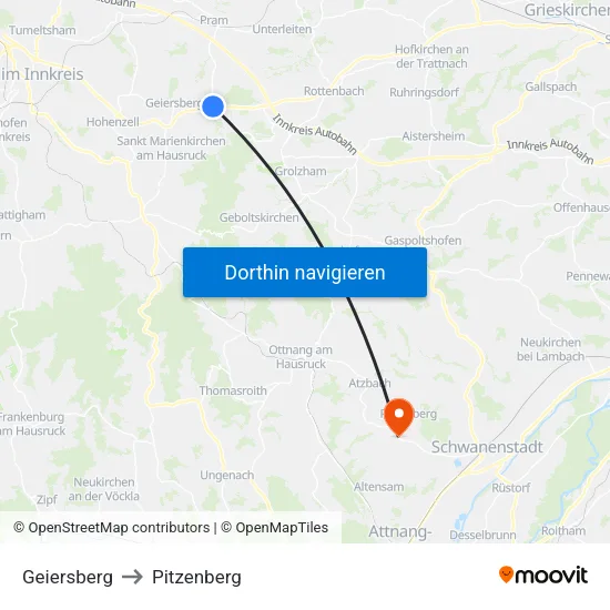 Geiersberg to Pitzenberg map
