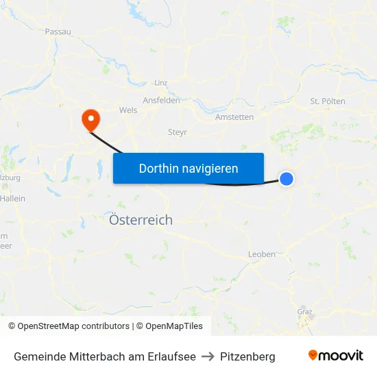Gemeinde Mitterbach am Erlaufsee to Pitzenberg map