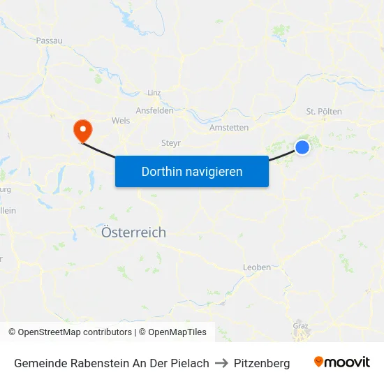 Gemeinde Rabenstein An Der Pielach to Pitzenberg map