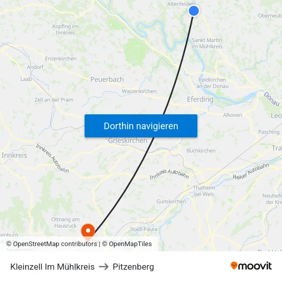 Kleinzell Im Mühlkreis to Pitzenberg map