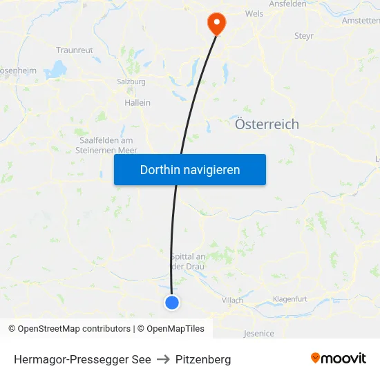 Hermagor-Pressegger See to Pitzenberg map