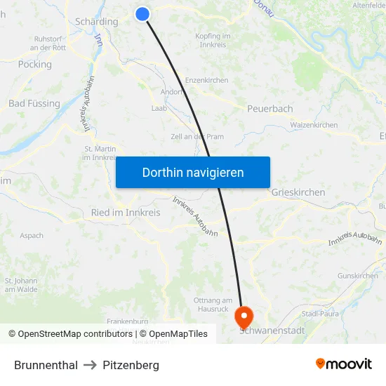 Brunnenthal to Pitzenberg map