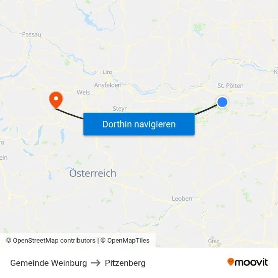 Gemeinde Weinburg to Pitzenberg map