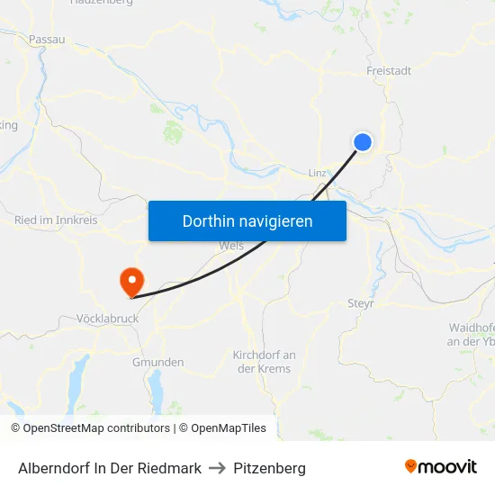 Alberndorf In Der Riedmark to Pitzenberg map