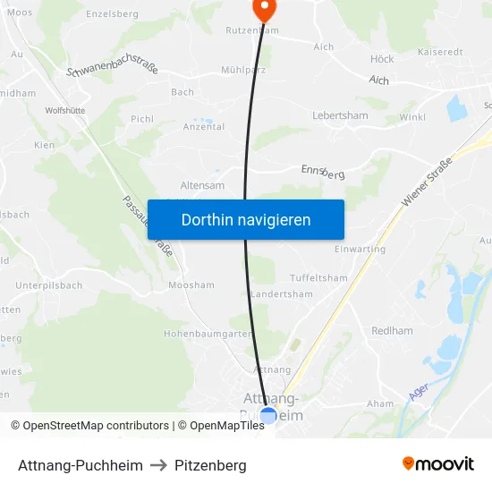 Attnang-Puchheim to Pitzenberg map