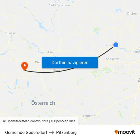 Gemeinde Gedersdorf to Pitzenberg map