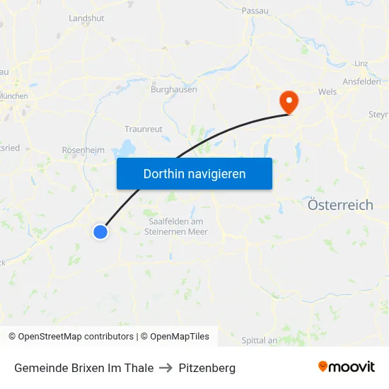 Gemeinde Brixen Im Thale to Pitzenberg map