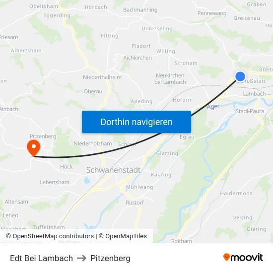 Edt Bei Lambach to Pitzenberg map