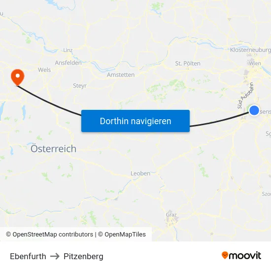 Ebenfurth to Pitzenberg map