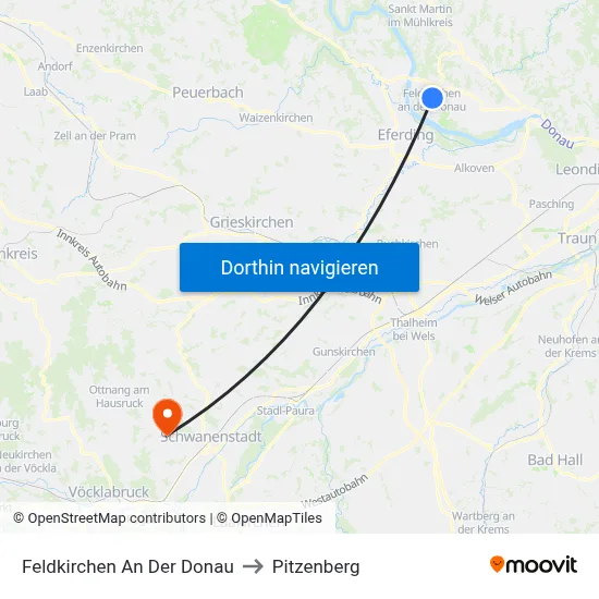 Feldkirchen An Der Donau to Pitzenberg map