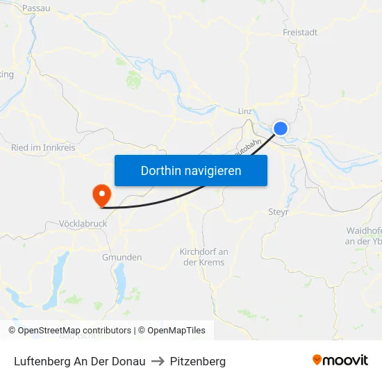 Luftenberg An Der Donau to Pitzenberg map