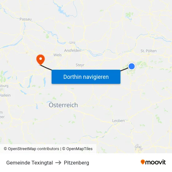 Gemeinde Texingtal to Pitzenberg map