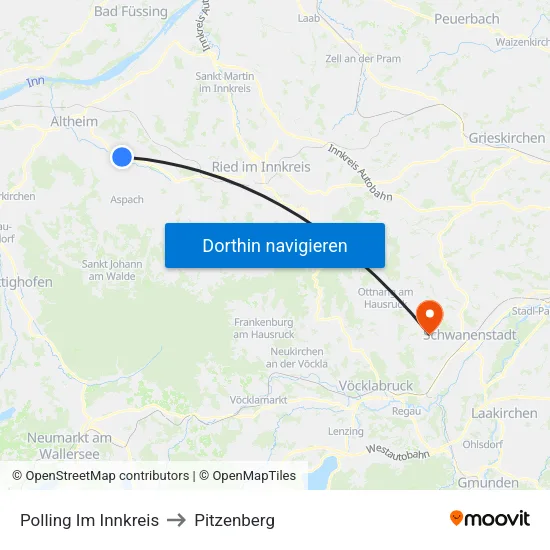 Polling Im Innkreis to Pitzenberg map