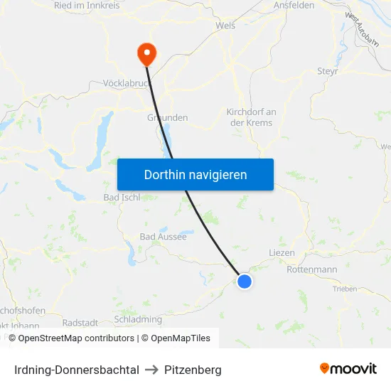 Irdning-Donnersbachtal to Pitzenberg map