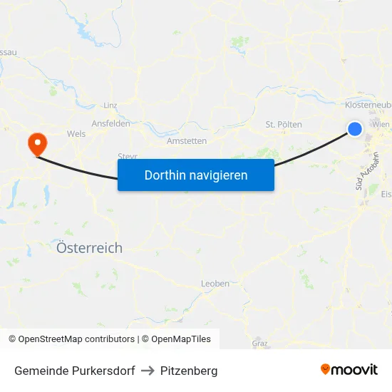 Gemeinde Purkersdorf to Pitzenberg map