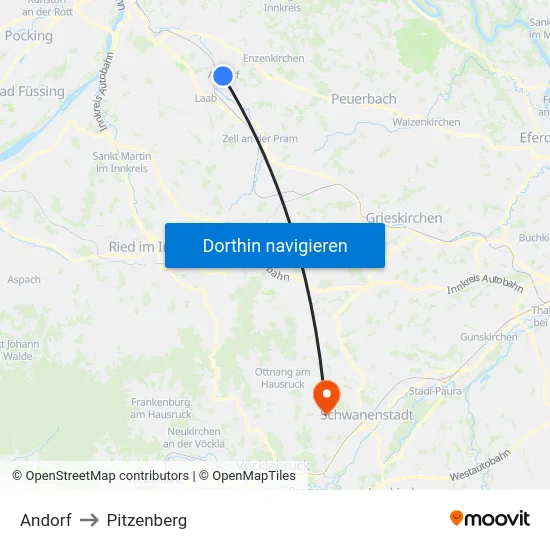 Andorf to Pitzenberg map