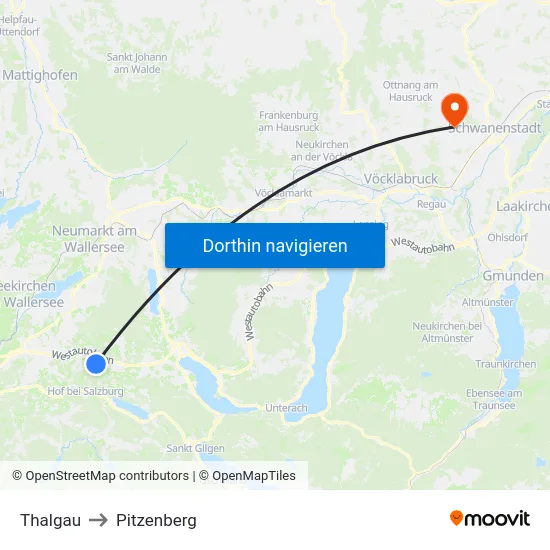 Thalgau to Pitzenberg map