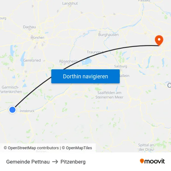 Gemeinde Pettnau to Pitzenberg map