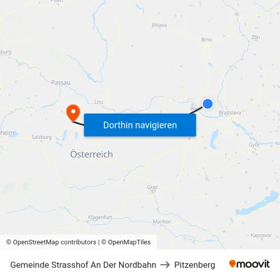 Gemeinde Strasshof An Der Nordbahn to Pitzenberg map