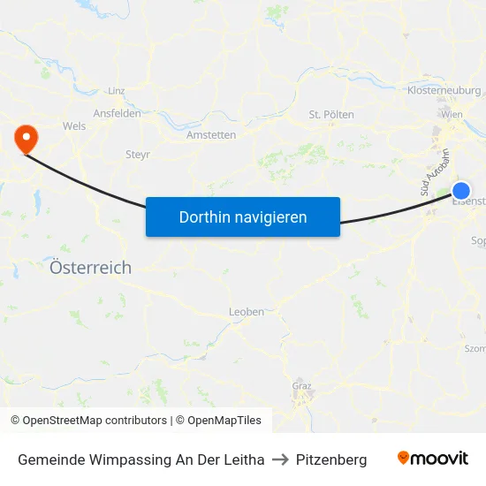 Gemeinde Wimpassing An Der Leitha to Pitzenberg map