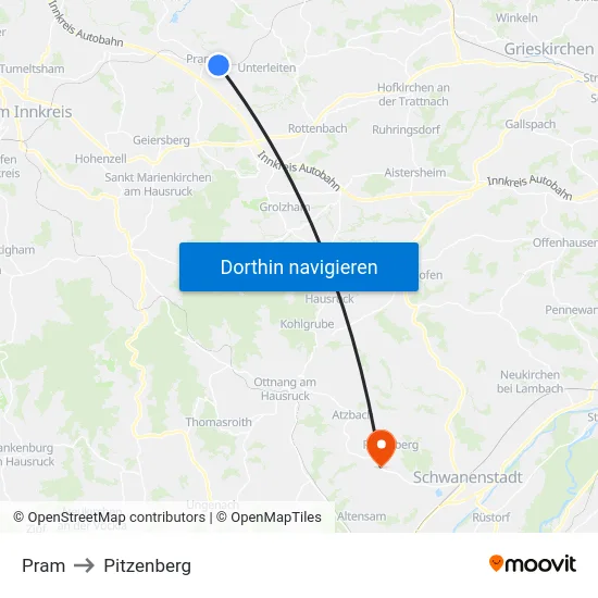 Pram to Pitzenberg map