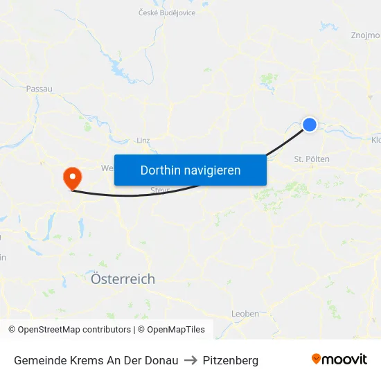 Gemeinde Krems An Der Donau to Pitzenberg map