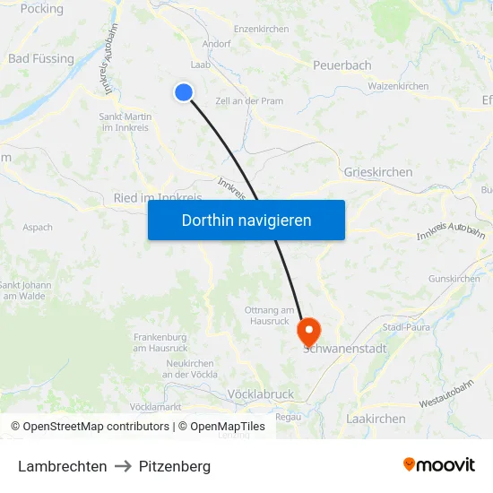 Lambrechten to Pitzenberg map