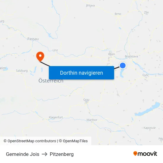 Gemeinde Jois to Pitzenberg map