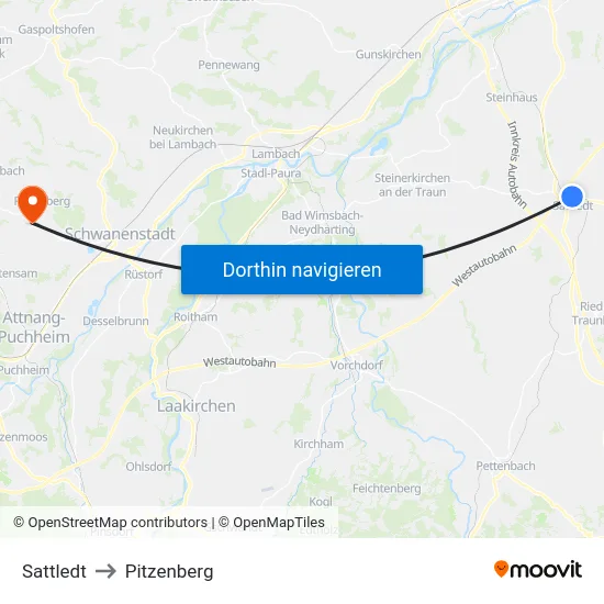 Sattledt to Pitzenberg map