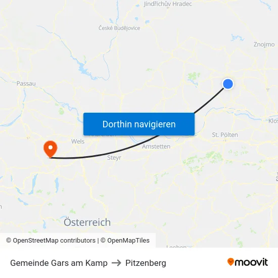 Gemeinde Gars am Kamp to Pitzenberg map